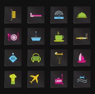 Black Colorful Hotel Amenities Icons