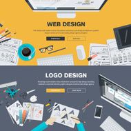 Flat design illustration concepts for web development and logo