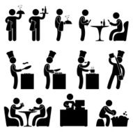 Restaurant People Waiter Chef Pictogram