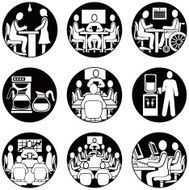 business 04 meetings icons reversed