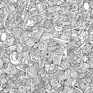 hand drawn food seamless pattern