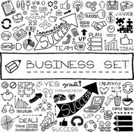 Hand drawn business set of icons N2