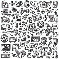 web social media devices - doodles set N3