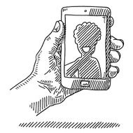 Smart Phone Speech Bubble Drawing