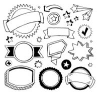 Doodle Call-outs Banners and Seals
