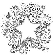 Ornate star in black and white