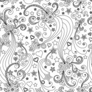vector seamless black and white star pattern