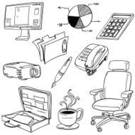 Office equipment in black and white N2
