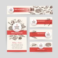 Corporate identity business set design with baking and cooking tools