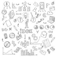 Set of business doodles vector illustration