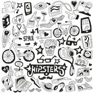 hipsters - doodles set