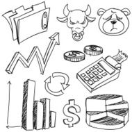 Finance and business symbol in black white