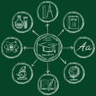 Vector Chalk Sketch Education Infographic Template