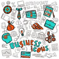 Business icons doodle sketch N2