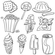 Snack collection in Black and White