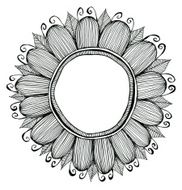 circular flower doodle frame