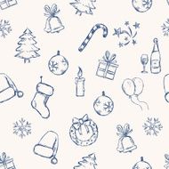 Vector Seamless New Year and Christmas Pattern