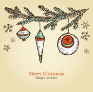 Christmas card with decorations N2