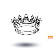 crown hand drawn vector