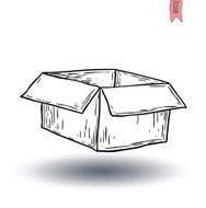 boxes collection doodles set vector illustration