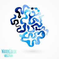 Blue watercolor vector symbol for logo
