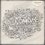 Handmade hand lettering and doodles elements background