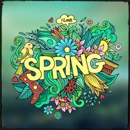 Spring hand lettering and doodles elements N2