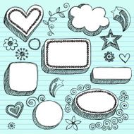 Hand-Drawn Sketchy 3-D Shapes Notebook Doodles