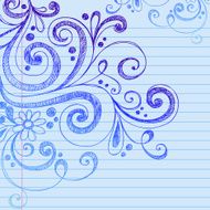 Hand-Drawn Doodle Swirls on Notebook Paper