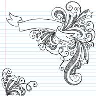 Hand-Drawn Sketchy Scroll Banner Notebook Doodles N2