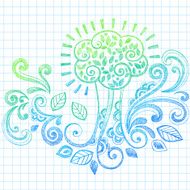 Arbor Day Sketchy Notebook Doodle Tree Vector
