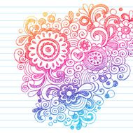 Hand-Drawn Sketchy Flower Notebook Doodles N3