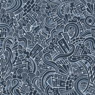 Cartoon vector doodles hand drawn town