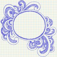 Hand-Drawn Sketchy Notebook Doodle Swirl Frame