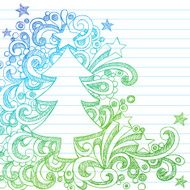 Hand-Drawn Sketchy Christmas Tree Doodle