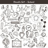 Doodle set - school Vector illustration