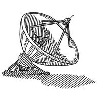 Satellite Dish For Telecommunication Drawing
