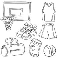 Basketball illustration in black white