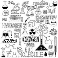 Chemistry Hand drawn Vector illustration Black and White