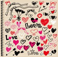 Heart of illustrations wrote by hand N4