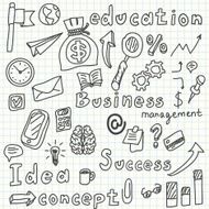 Business Idea doodles icons set Vector