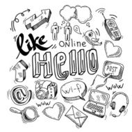 Doodle social media symbols