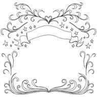 Decorative Scroll frame in sketch style