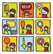 Girl block icons
