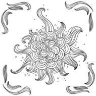 Ornate doodle design in black and white