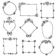nine frames with flowers and curls