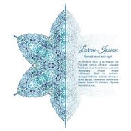 Turquoise snowflake watercolor doodle decorative pattern