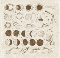 Set of astronomy sketches