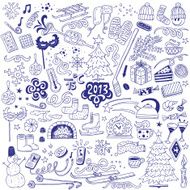 winter - doodles set