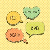 Hand draw speech bubbles vector